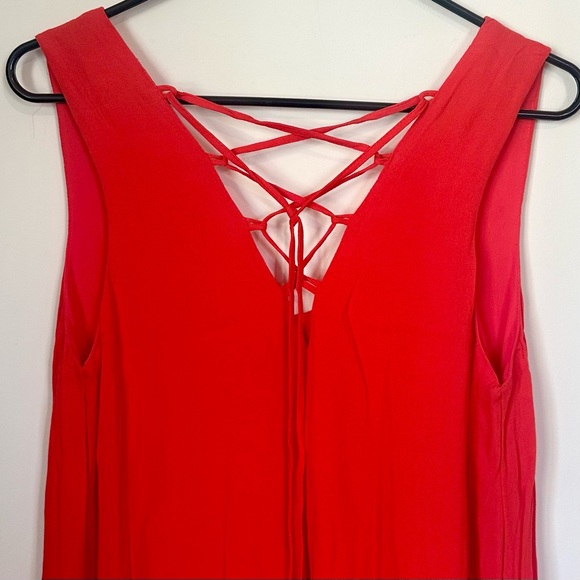 Chelsea28 Red Sleeveless Dress with Crisscross Strappy Back - Size: Medium - Picture 6 of 7